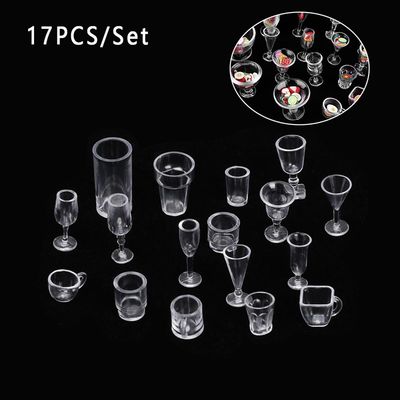 网红17PCS Plastic Transparent Mini Cup Ice Cream Bowl Miniat