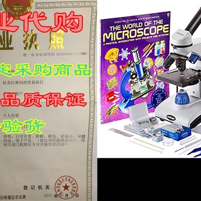 速发AmScope 40X-1000X Beginners Microscope Kit for Kids &