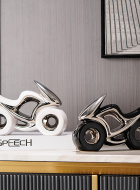 陶瓷机车机车摆件轻奢高档客厅家居玄关餐边电视柜酒柜装饰品