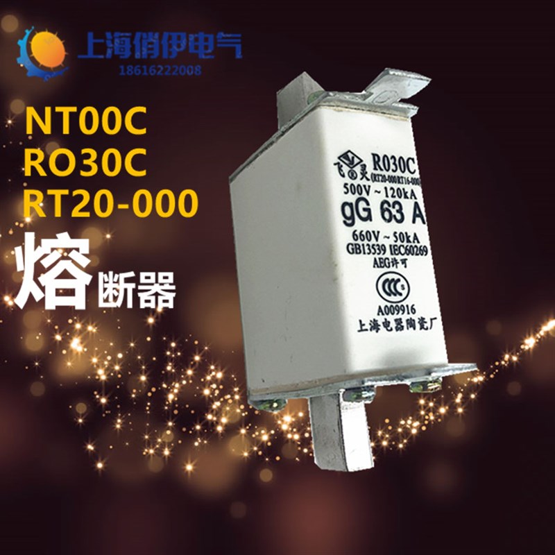 飞灵陶瓷熔断器NT00C RO30C RT20-000 R030C 32A63A80A125A熔芯