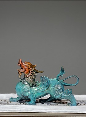 貔貅黄铜摆件开业乔迁商务礼物办公桌客厅玄关书桌摆设