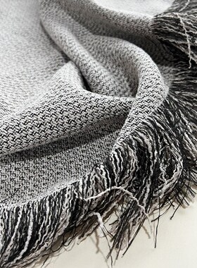 侘寂风沙发搭毯床尾毯灰色棉麻材质中式毯子 样板房床尾巾