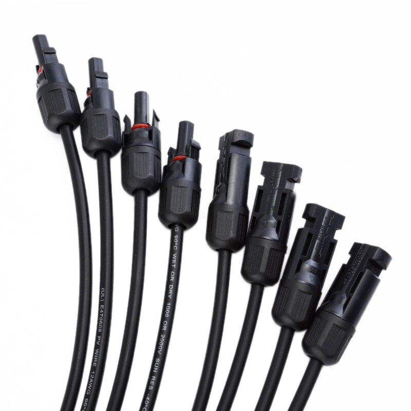 1 Pair 4-Y Solar Panels Parallel Connection Connector Branch