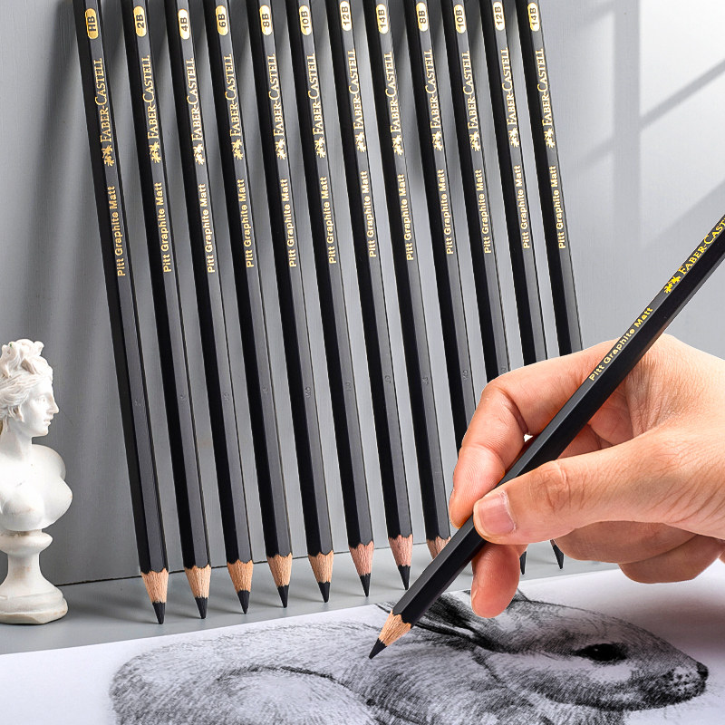 德国辉柏嘉哑光铅笔素描铅笔美术生专用高考软碳笔套装hb 2b8b14b