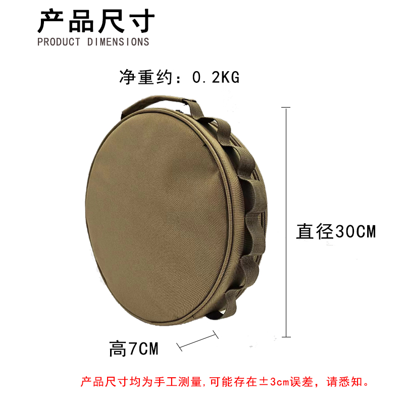 露营牛津布袋手提圆形工具包五金汽车充电电线收纳袋 拉链圆筒袋