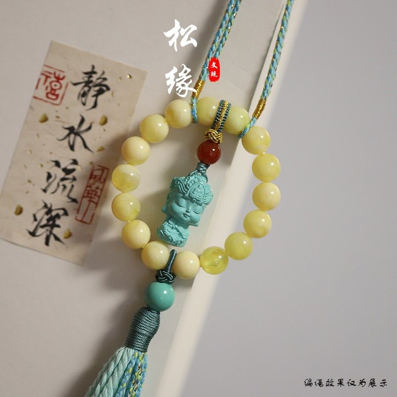 优化绿松石本命佛小吊坠十二生肖八大守护神文玩手串配饰普贤菩萨