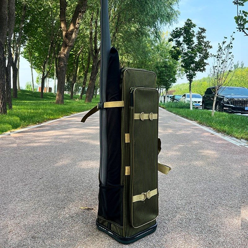 新款钓椅包双肩乐器包收纳包多功能大容量加厚防水鱼竿渔具硬壳包