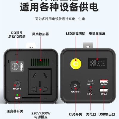 行动电源大容量户外220v可携式露营夜市摆摊车载停电备用储能蓄电