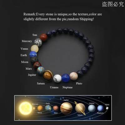 推荐2020 Universe Solar System Bracelet Women Natural Stone