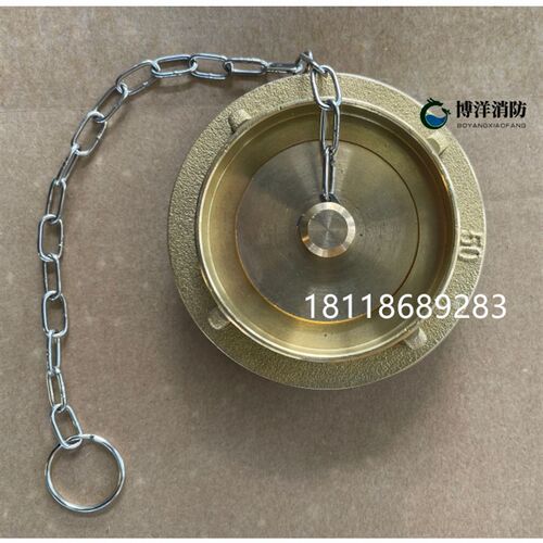 现货消防栓闷盖40/50/65船用铜制带链条国标两爪消防闷盖水带管牙