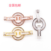 万能 珍珠毛衣链扣 DIY925镀h银水晶扣 珍珠手链扣水晶项链扣长款