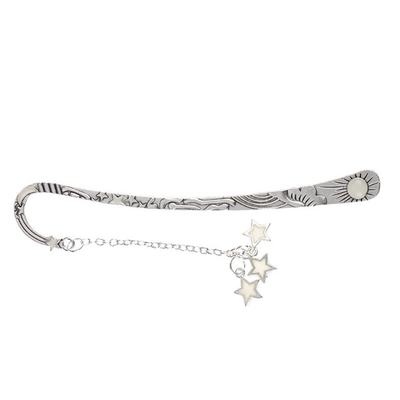 推荐1pc Luminous Metal Moon Stars Bookmarks for Books Creati