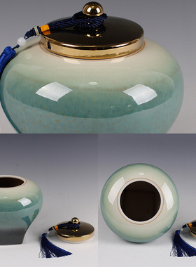 现代新中式陶瓷花k瓶摆件酒店大堂花瓶工艺品样板间客厅电视柜装