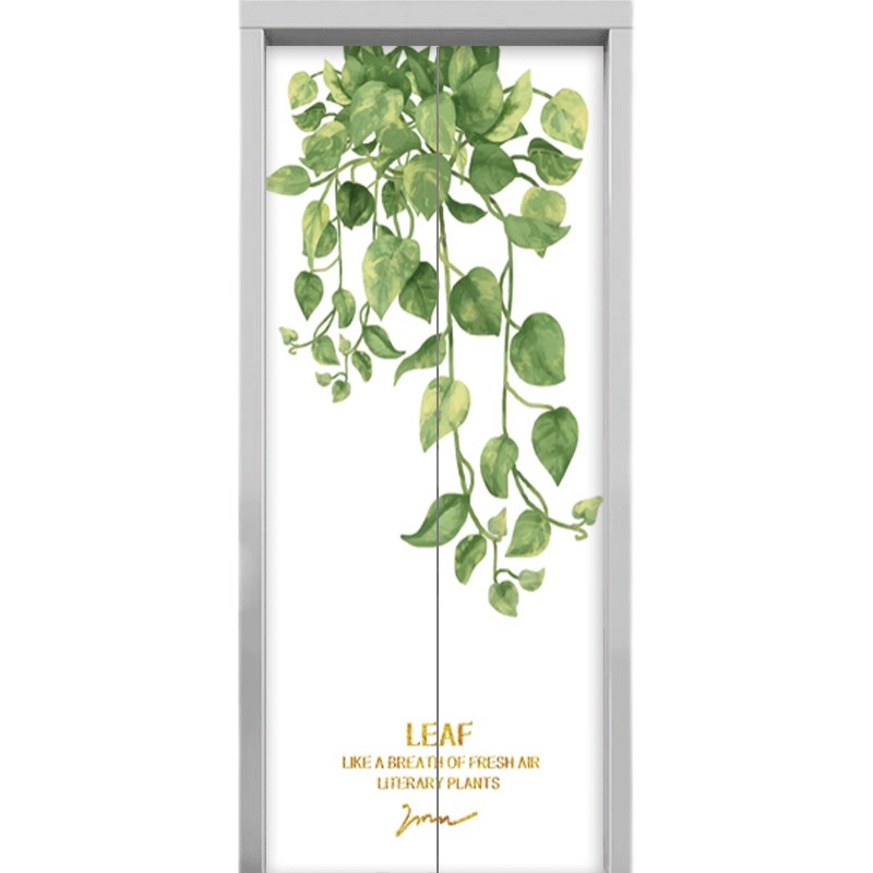 简约植物电梯门贴画o自粘现代翻新装饰电梯贴纸个性绿植可移除图片