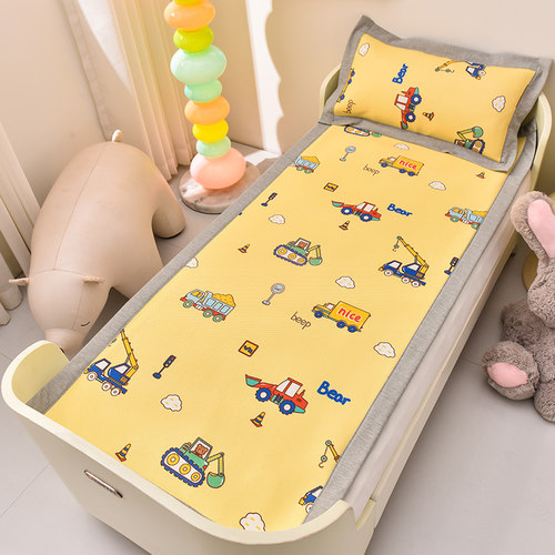 A类婴儿凉席两件套幼儿园午睡冰藤席夏天冰丝儿童软席夏季可机洗