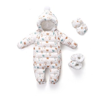 婴幼儿连体衣宝宝加厚羽绒服小童羽绒爬爬服抱衣新生儿哈衣套装冬
