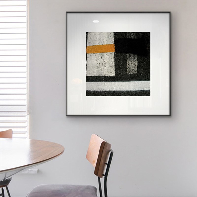 工业风马路路面摄影艺术画抽象色块装饰画黑白照片壁画现代简约风图片