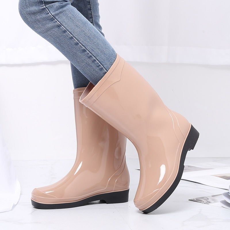 水鞋女加绒棉保暖水靴女中筒防水鞋女士雨鞋防滑劳保雨靴水胶鞋女