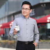 薄款 父亲节爸爸长袖 中老年条纹衬衣 50岁中年男士 春装 衬衫