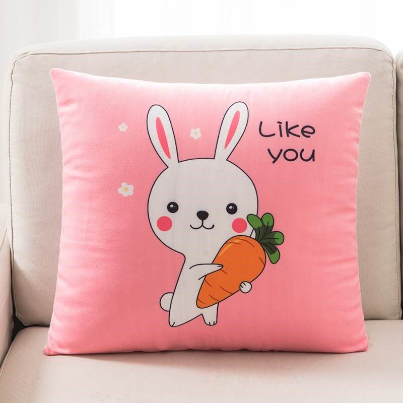 可爱卡通抱枕沙发靠垫办公室床头靠背汽车靠枕正方形抱枕套不含芯