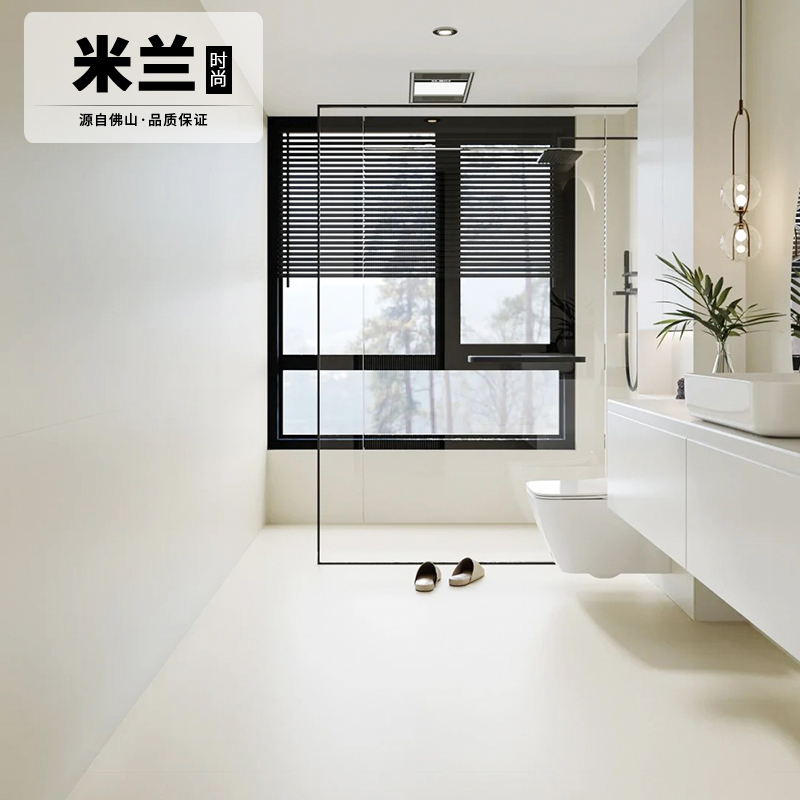 柔光客厅地砖750X1500大厅餐厅卧室奶白暖O黄厨卫墙砖微水泥瓷砖