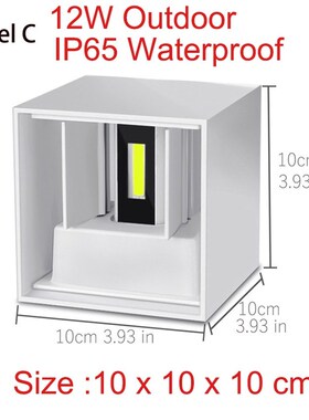 6W 12W LED Wall Light Outdoor Waterproof IP65 Porch Garden W