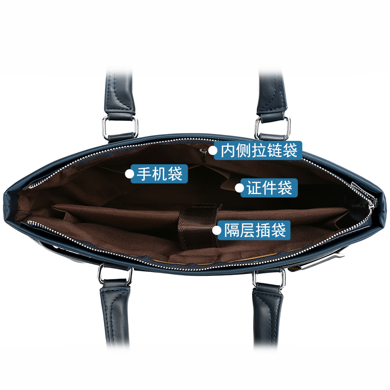 防水牛津布男包商务公文包帆布手提包大容量背包横款文件电脑包韩