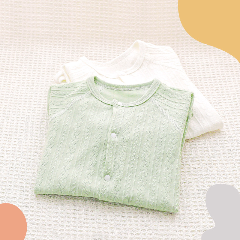 现货婴幼儿连体衣春秋季薄款新生儿D衣服宝宝夏装无骨睡衣空调服