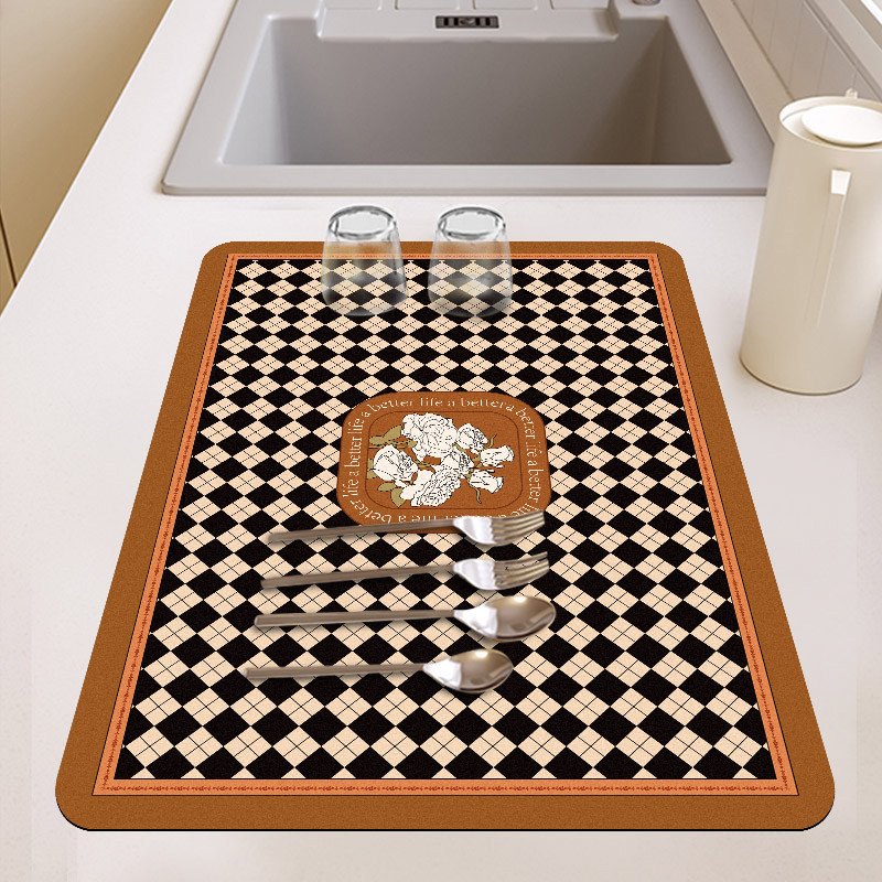 美式厨房沥水垫洗手台台面吸水垫速干杯垫碗垫级感卫生间地垫,居家布艺,厨房地垫,淘宝优惠券,粉丝福利购,淘宝优惠卷