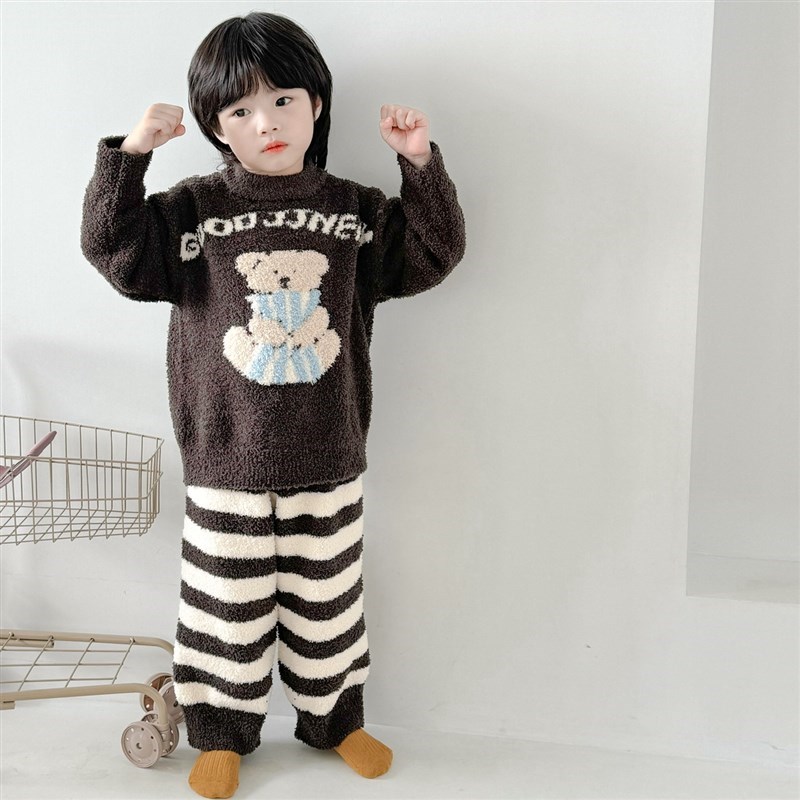 宽松慵懒风~秋冬亲子睡衣儿童高品质家居服男T女宝宝居家外出服