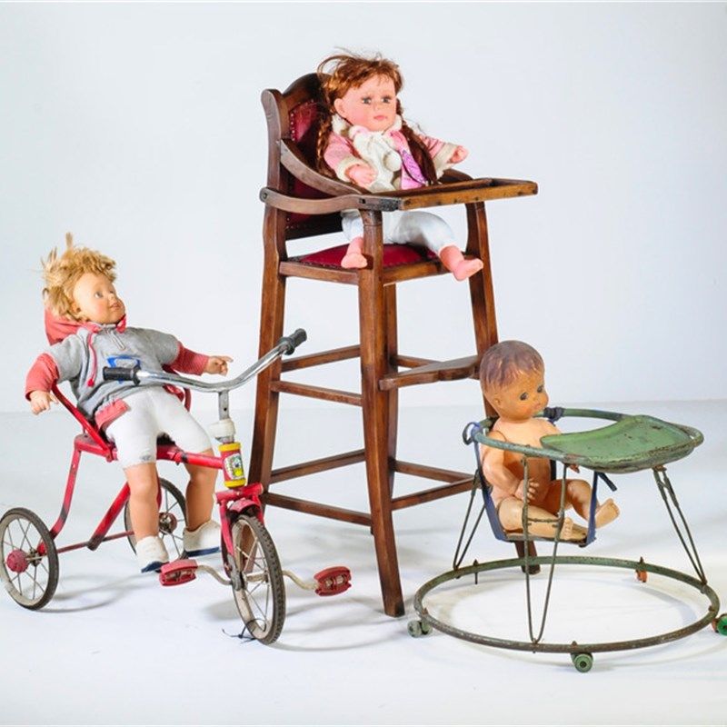 怀旧老物件经铁皮架玩具车儿童车三轮车80后的回忆装饰摆设手推