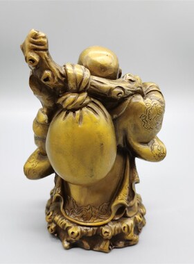 弥勒佛纯铜佛像摆件招财笑面佛布袋和尚招财家居客厅摆件