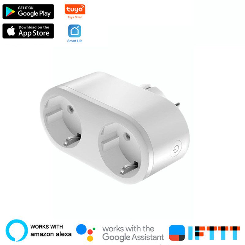 WiFi Smart Plug Outlet 2 In 1 Tuya Remote Control Electrical