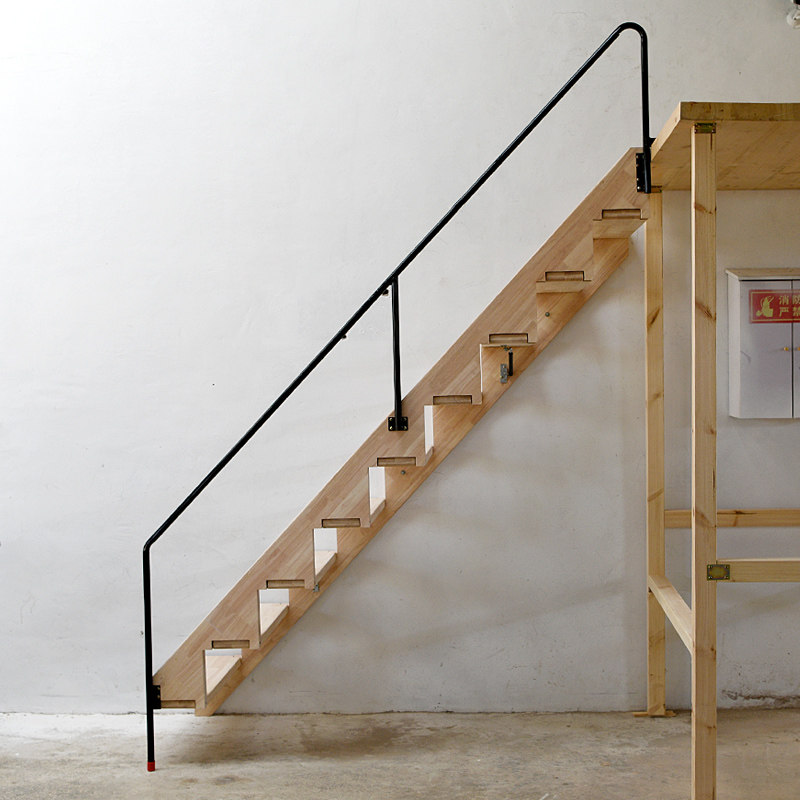 阁楼楼梯室内家用实木整体复式别墅加厚简约风隐形折叠木梯子定制