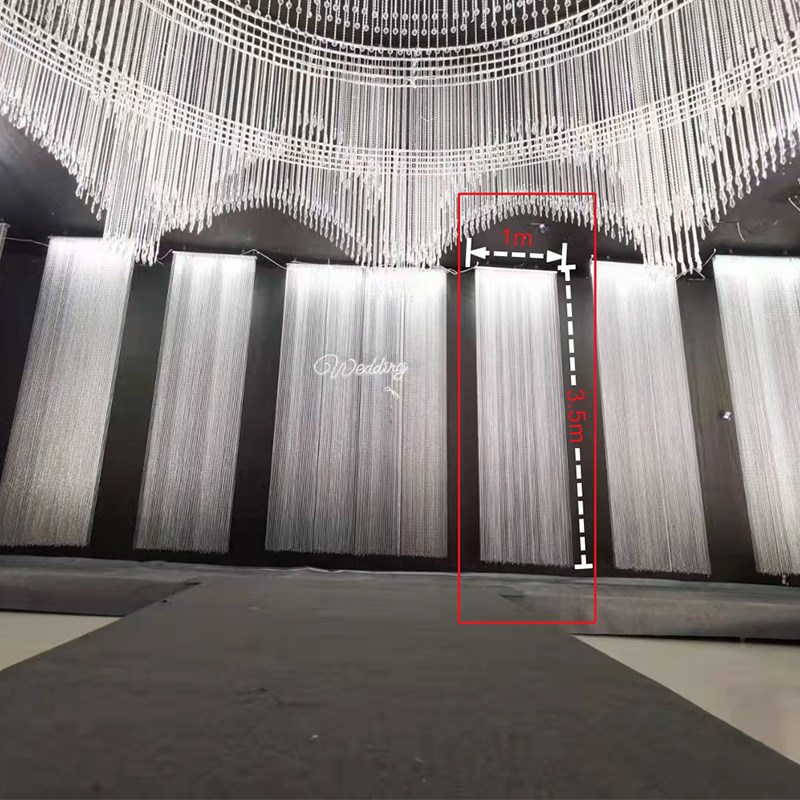 新款婚庆水晶吊顶圆环铁艺线帘珠帘成品圆环装饰婚礼堂套系布置