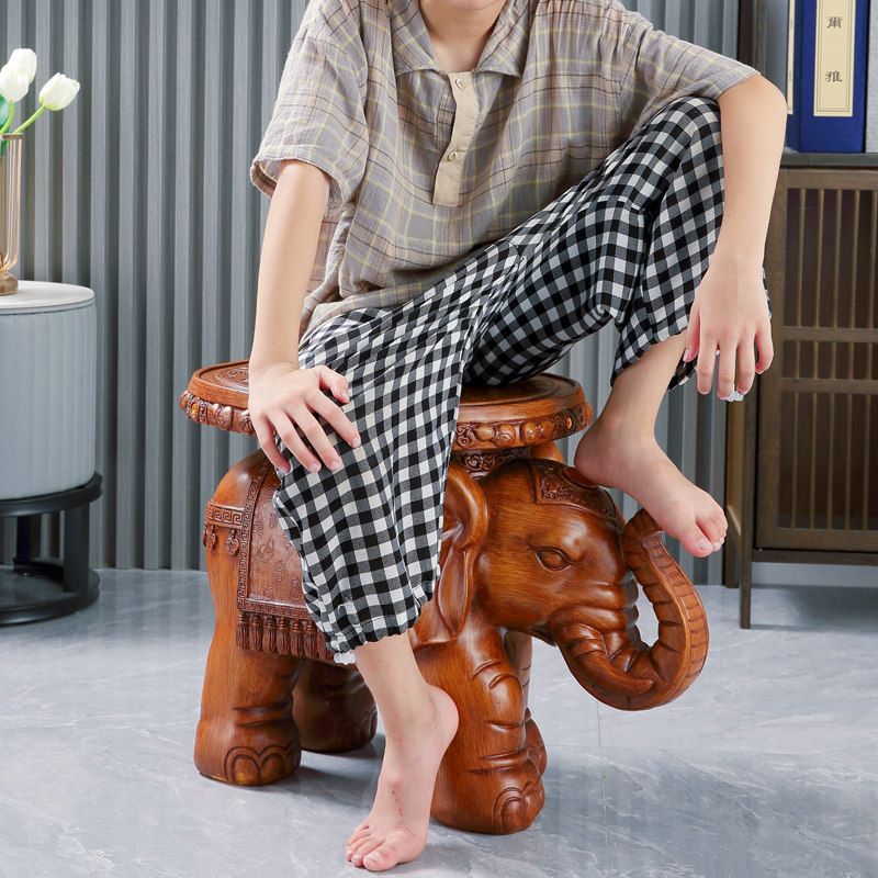 大象凳子客厅电视柜旁落地大摆件家居入户玄关装饰品开业乔迁礼物,家居饰品,落地摆件,淘宝优惠券,粉丝福利购,淘宝优惠卷