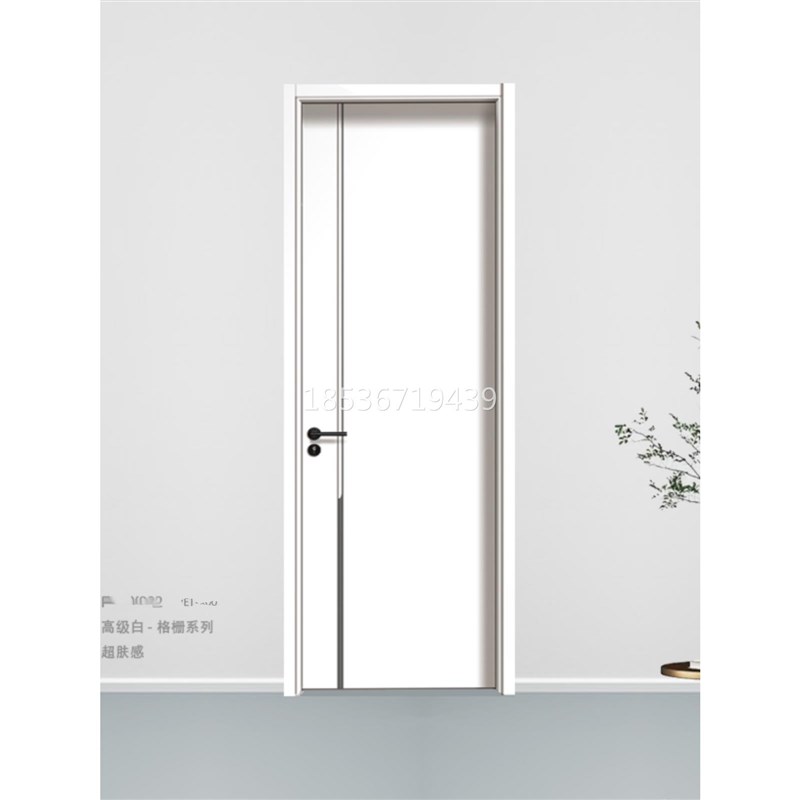 碳晶极简新款复合实木免漆木门室内卧室门 X002格栅防水阻燃