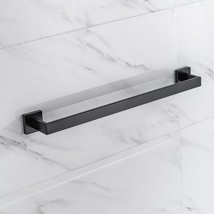黑色毛巾单杆浴巾置物架304不锈钢毛巾杆浴室五金挂件
