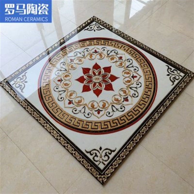 客厅拼花地砖800x800 玄关微晶石拼花瓷砖餐厅入户玄关地花拼图砖