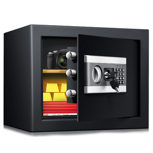 安锁保险柜家用小型床头保险箱30cm高办公防盗迷你全钢保管箱入墙