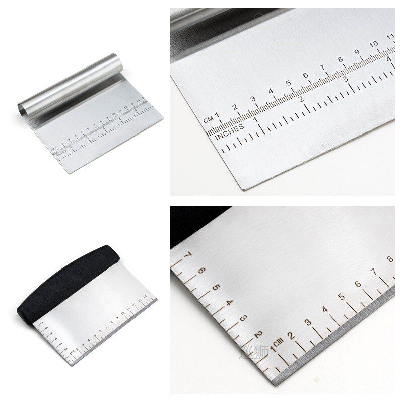 Stainless Steel Dough Pastry Scraper Pizza Cutter Smoother w