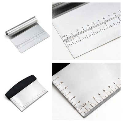 Stainless Steel Dough Pastry Scraper Pizza Cutter Smoother w