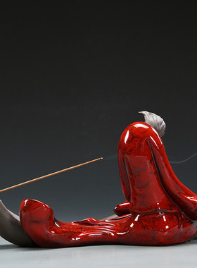 陶瓷中式家居摆饰居家装饰品手工人物香D器玄关工艺礼品摆饰装饰