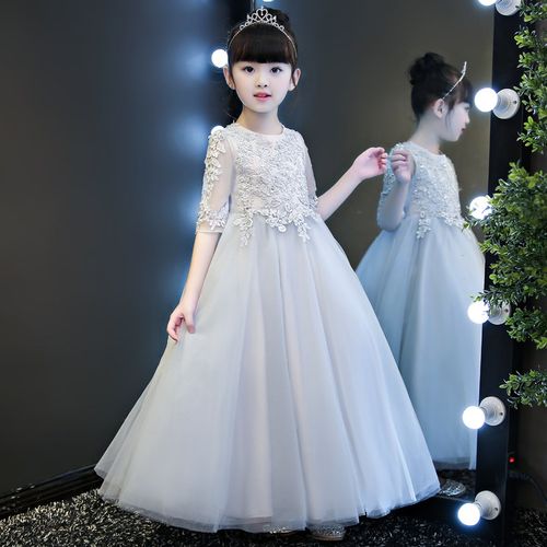 儿童礼服公主裙女童蓬蓬纱花童婚纱钢琴演出服小主持人晚礼服洋气
