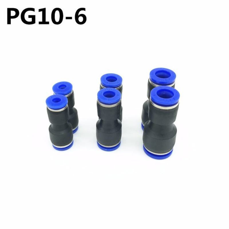 速发100Pcs PG10-6 10mm to 6mm Pneumatic Fittings Push In Str