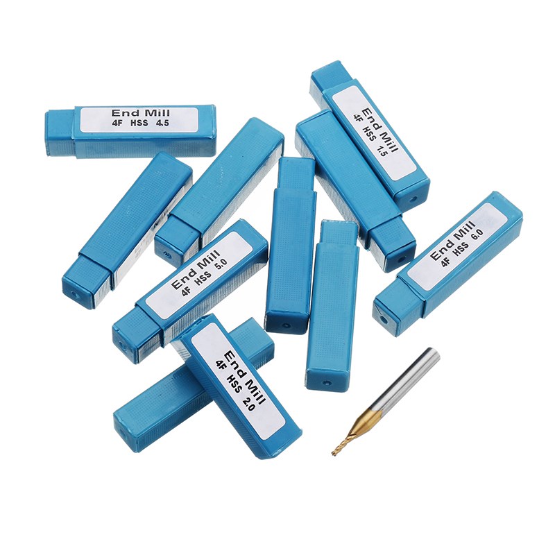 4 Flutes HSS Titanium Coating End Mill Cutter 6mm Shank CNC