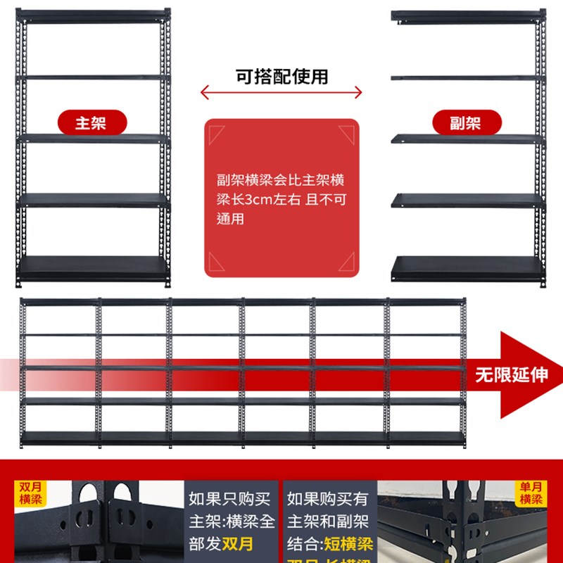 免螺丝组装货架展示架q家用储物架收纳架子多层仓库阳台置物架落