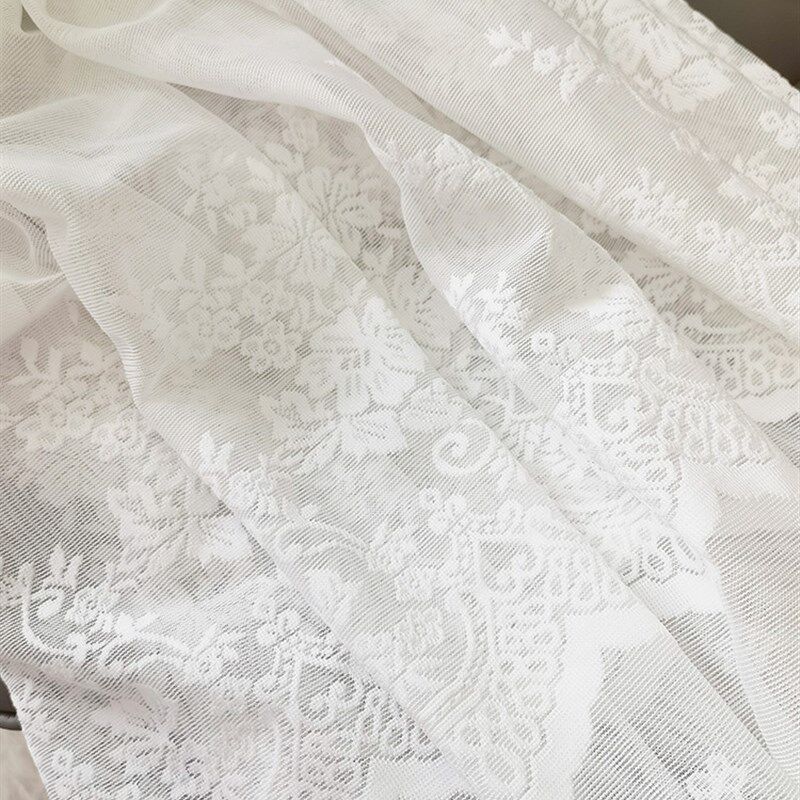 RI0T窗纱纱帘o白纱防蚊现代成品飘窗窗帘阳台穿杆