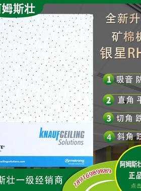 阿姆斯壮矿棉板银星RH99办公室吊顶600X600吸音天花W3690m W3697m