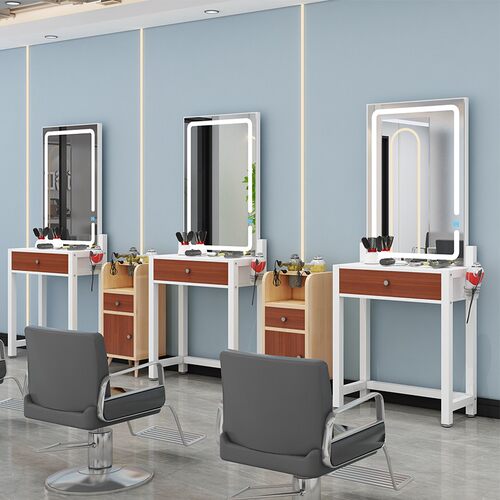 热销W7美发店镜台理发镜发廊镜理发镜台理发镜发廊镜美发镜子梳妆
